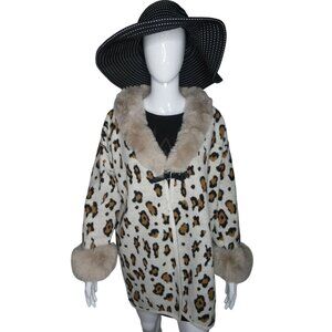 Northern Angel Women's Leopard Print Faux Fur Jacket Size S/M‎